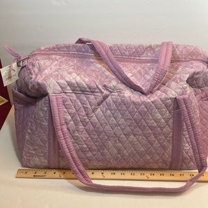 Quilted Purple Duffle Bag 20.6" x 10.8" x 10.4" Gym Travel Baby